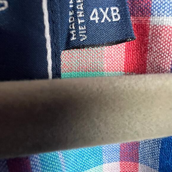 Vineyard Vines Big Blue Plaid Stretch Button Down Shirt Blue Men's 4XB Big - Picture 5 of 8